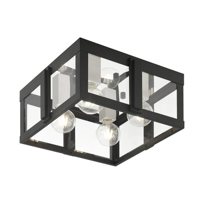 Livex Lighting Lexington 4 Light 16" Wide Outdoor Flush Mount Square Ceiling Fixture