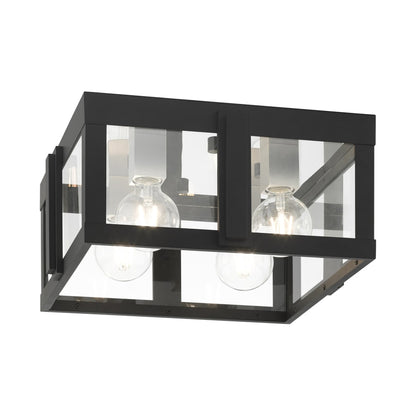 Livex Lighting Lexington 4 Light 16" Wide Outdoor Flush Mount Square Ceiling Fixture