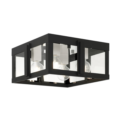 Livex Lighting Lexington 4 Light 16" Wide Outdoor Flush Mount Square Ceiling Fixture