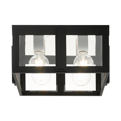 Livex Lighting Lexington 4 Light 16" Wide Outdoor Flush Mount Square Ceiling Fixture