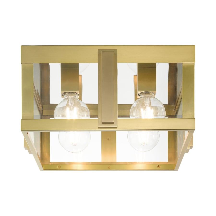 Livex Lighting Lexington 4 Light 16" Wide Outdoor Flush Mount Square Ceiling Fixture
