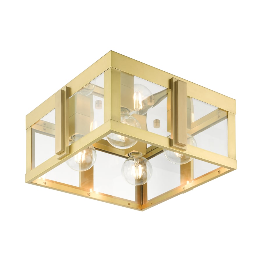 Livex Lighting Lexington 4 Light 16" Wide Outdoor Flush Mount Square Ceiling Fixture