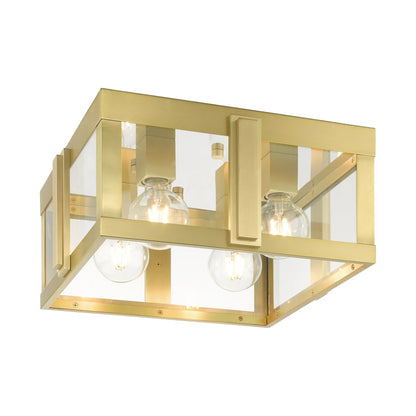 Livex Lighting Lexington 4 Light 16" Wide Outdoor Flush Mount Square Ceiling Fixture