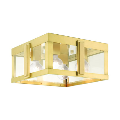 Livex Lighting Lexington 4 Light 16" Wide Outdoor Flush Mount Square Ceiling Fixture