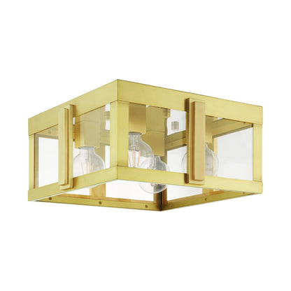 Livex Lighting Lexington 4 Light 16" Wide Outdoor Flush Mount Square Ceiling Fixture