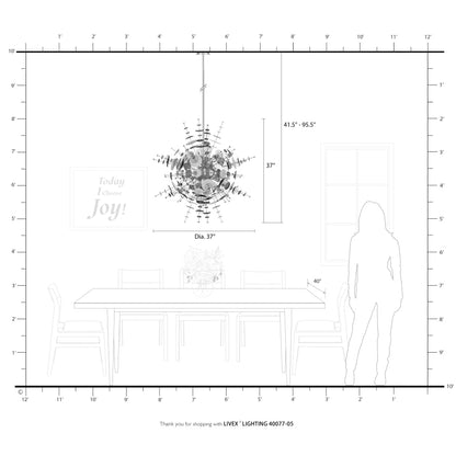 Livex Lighting Circulo 8 Light 37" Wide Sputnik Chandelier