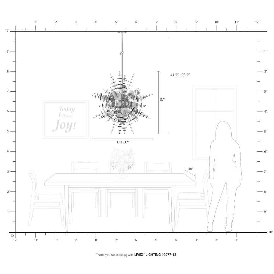 Livex Lighting Circulo 8 Light 37" Wide Sputnik Chandelier