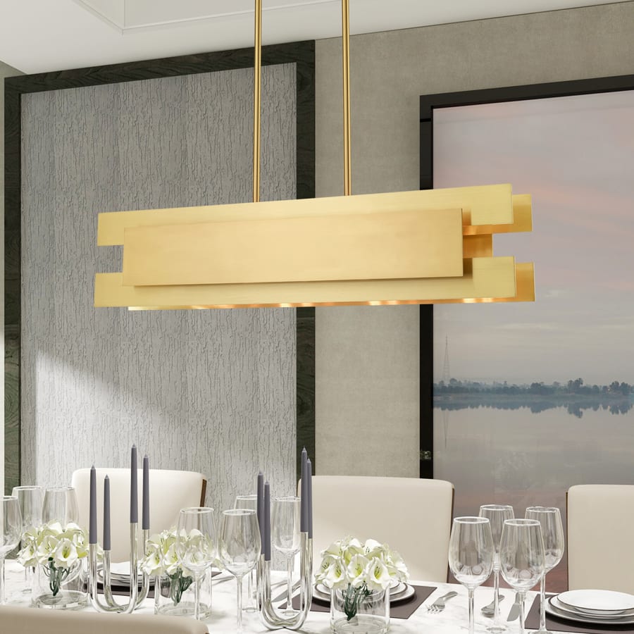 Livex Lighting Varick 4 Light 36" Wide Linear Chandelier