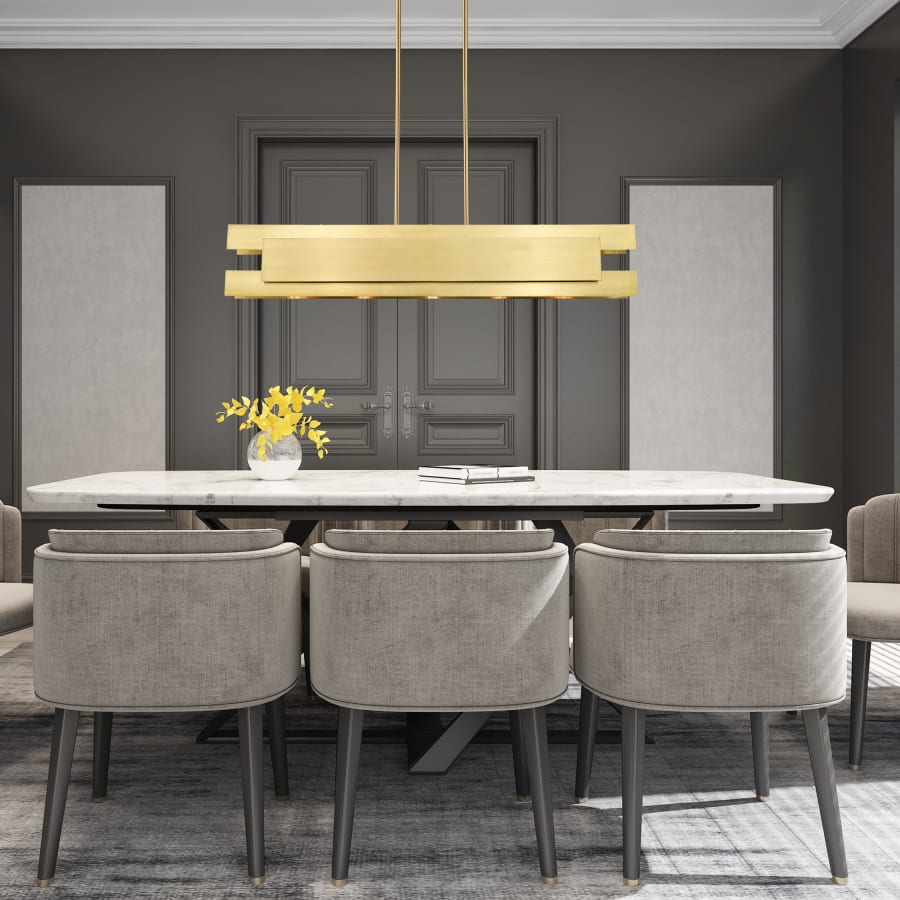 Livex Lighting Varick 5 Light 46" Wide Linear Chandelier