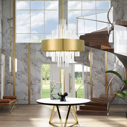 Livex Lighting Orenburg 14 Light 35" Wide Crystal Waterfall Chandelier