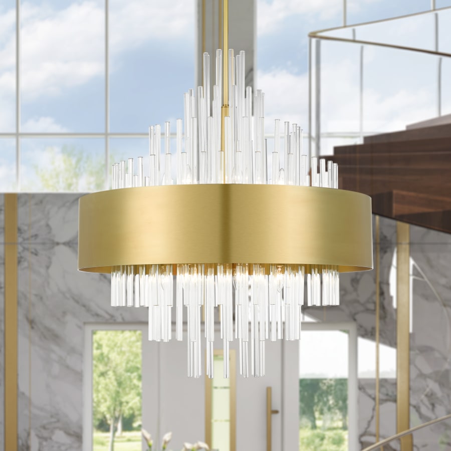 Livex Lighting Orenburg 14 Light 35" Wide Crystal Waterfall Chandelier