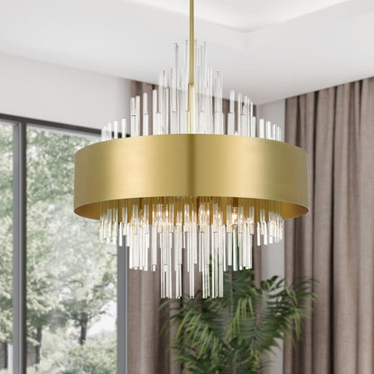 Livex Lighting Orenburg 14 Light 35" Wide Crystal Waterfall Chandelier