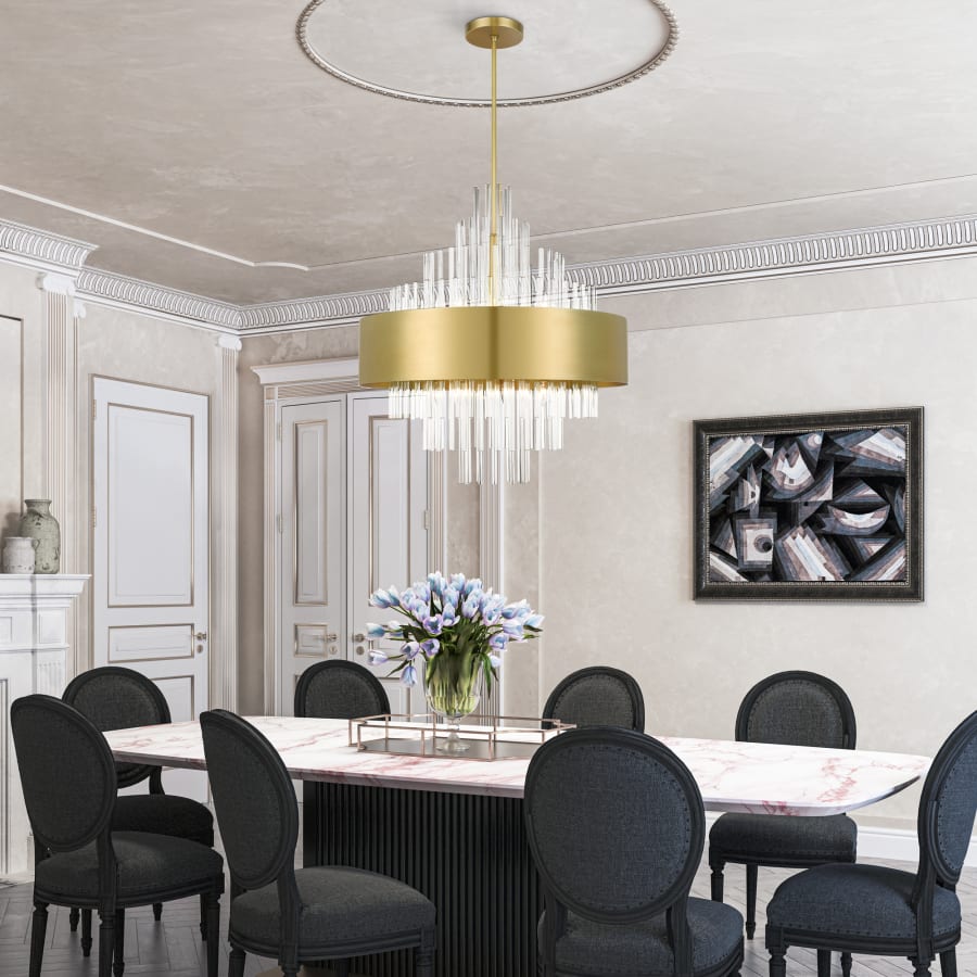 Livex Lighting Orenburg 14 Light 35" Wide Crystal Waterfall Chandelier