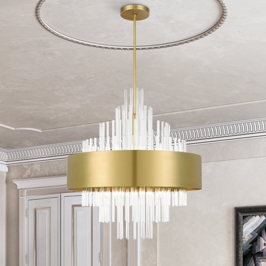Livex Lighting Orenburg 14 Light 35" Wide Crystal Waterfall Chandelier
