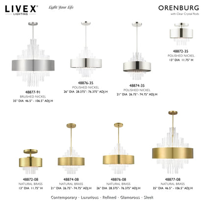 Livex Lighting Orenburg 14 Light 35" Wide Crystal Waterfall Chandelier