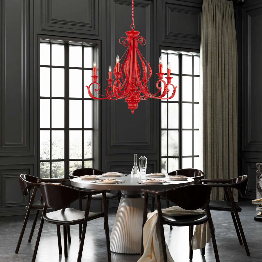Livex Lighting Valencia 6 Light 35" Wide Taper Candle Style Chandelier