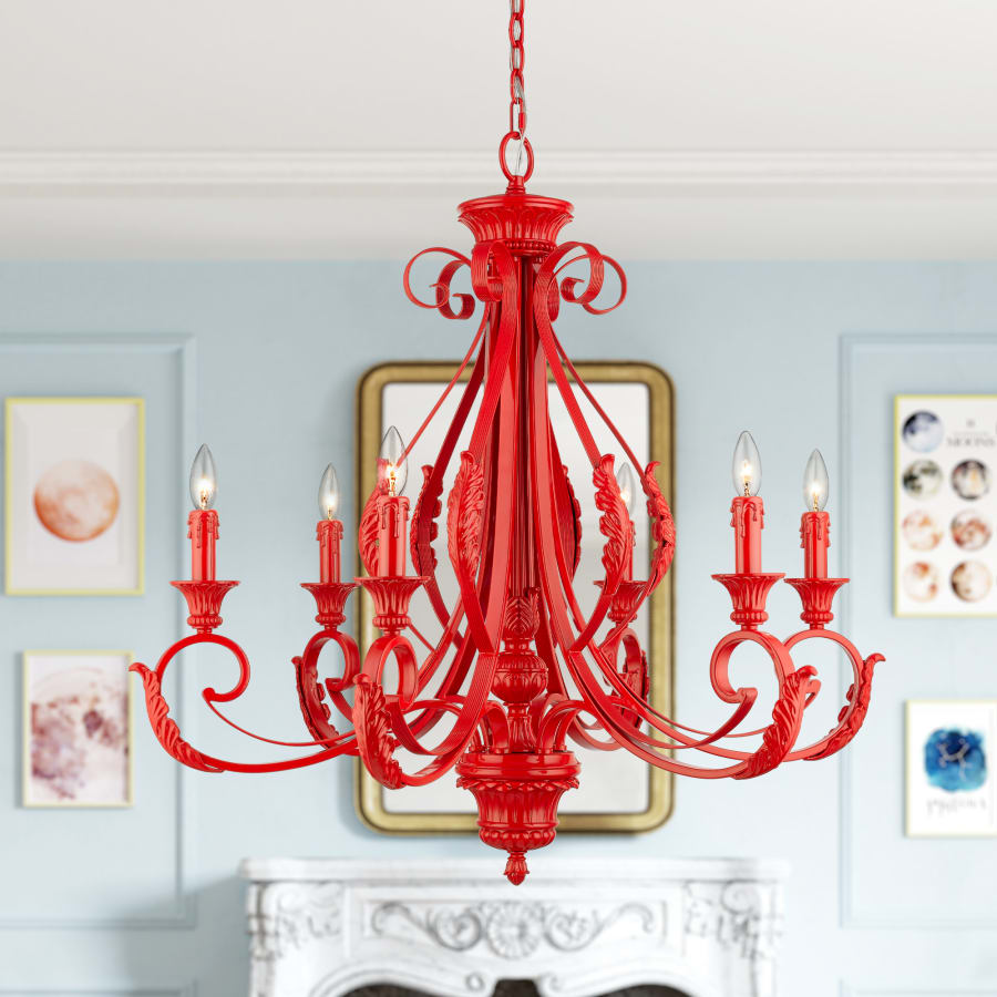 Livex Lighting Valencia 6 Light 35" Wide Taper Candle Style Chandelier