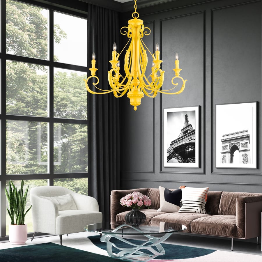 Livex Lighting Valencia 6 Light 35" Wide Taper Candle Style Chandelier