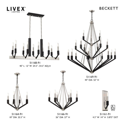 Livex Lighting Beckett 18 Light 44" Wide Chandelier