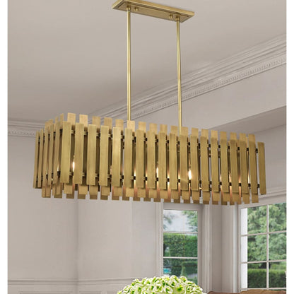 Livex Lighting Greenwich 5 Light 42" Wide Linear Chandelier