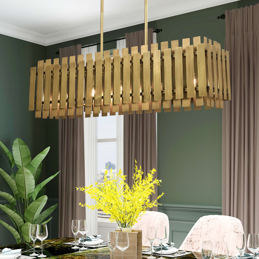 Livex Lighting Greenwich 5 Light 42" Wide Linear Chandelier