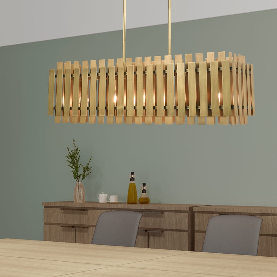 Livex Lighting Greenwich 5 Light 42" Wide Linear Chandelier