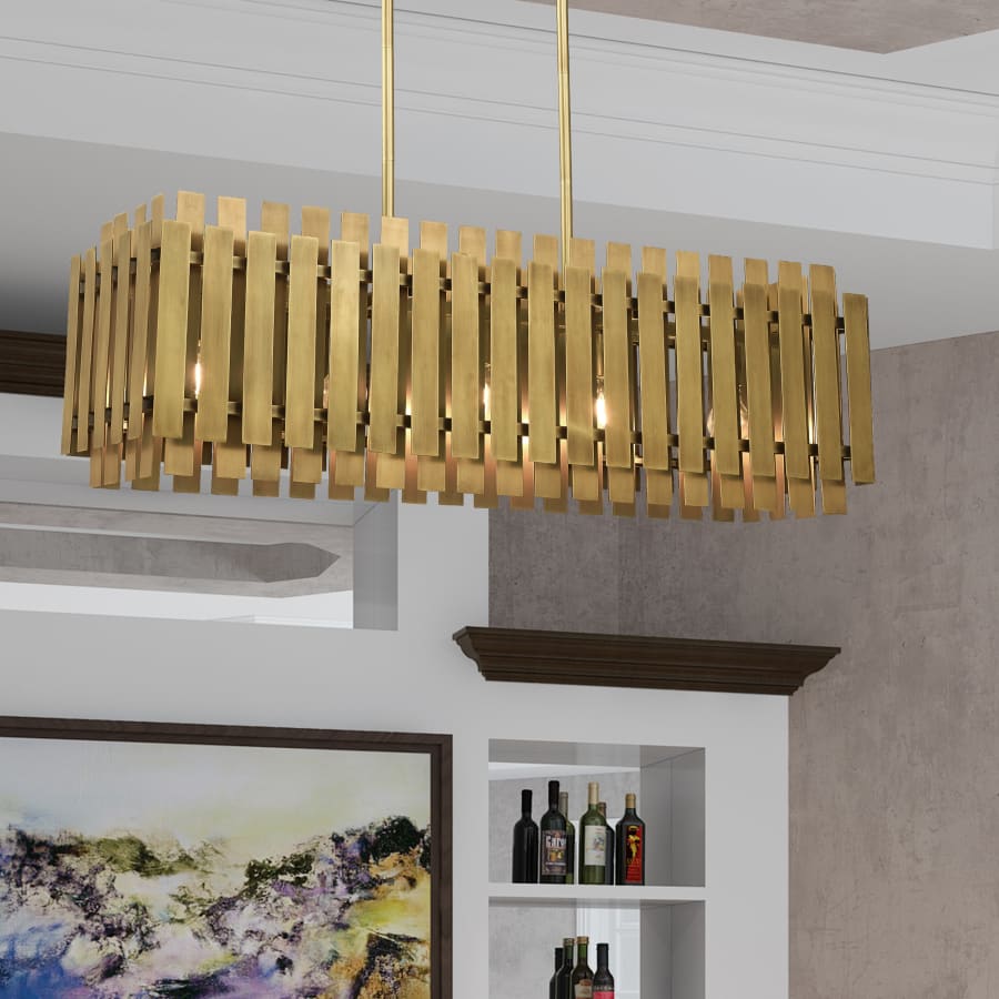 Livex Lighting Greenwich 5 Light 42" Wide Linear Chandelier