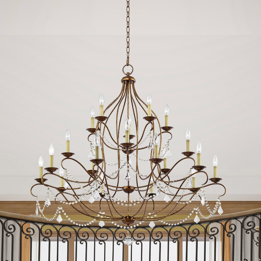 Livex Lighting Chesterfield 12 Light 3 Tier Chandelier with Crystal Accents