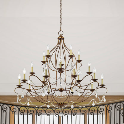 Livex Lighting Chesterfield 12 Light 3 Tier Chandelier with Crystal Accents
