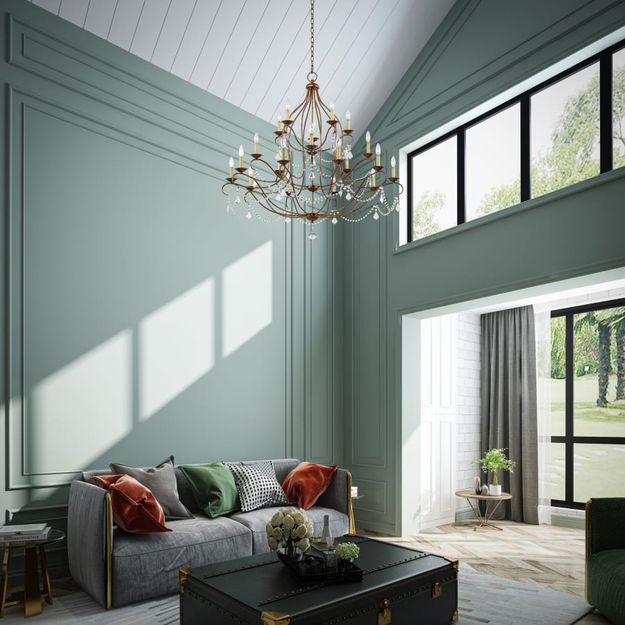 Livex Lighting Chesterfield 12 Light 3 Tier Chandelier with Crystal Accents