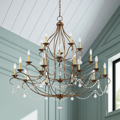 Livex Lighting Chesterfield 12 Light 3 Tier Chandelier with Crystal Accents