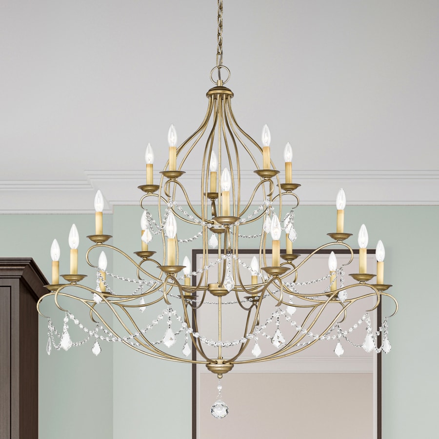 Livex Lighting Chesterfield 12 Light 3 Tier Chandelier with Crystal Accents