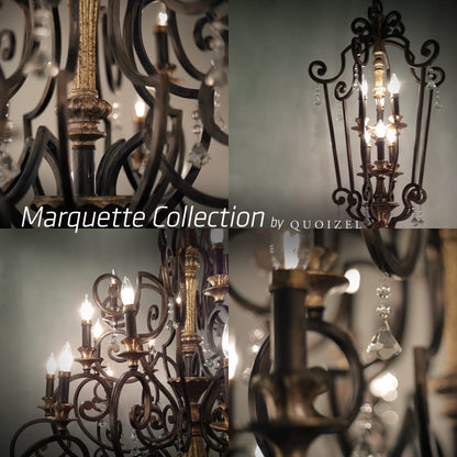 Quoizel Marquette 20 Light 3 Tier 50" Wide Candle Style Chandelier with Crystal Accents