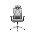 close up of adjustable headrest detail on mesh office chair