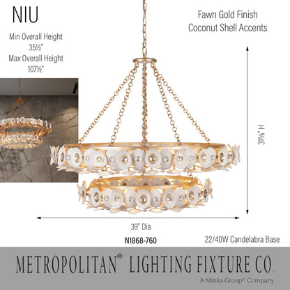 Metropolitan Niu 22 Light 39" Wide Ring Chandelier