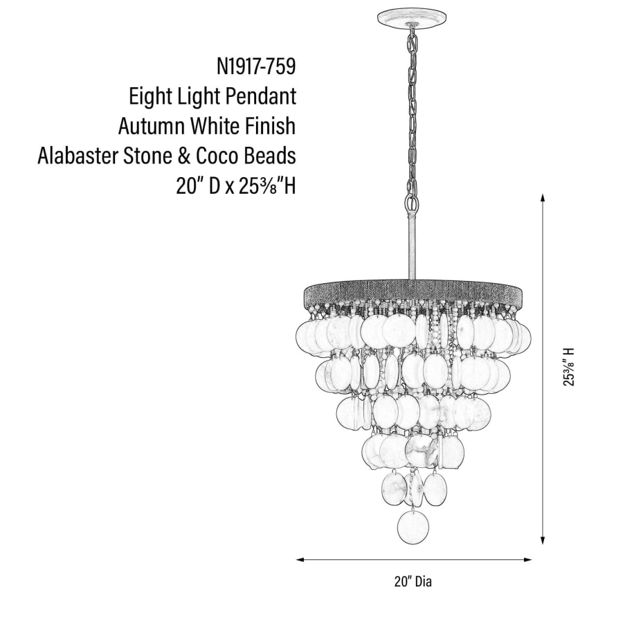 Metropolitan Aurelias Cove 8 Light 20" Wide Pendant