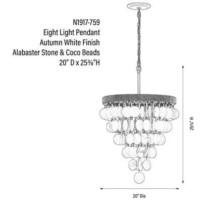 Metropolitan Aurelias Cove 8 Light 20" Wide Pendant