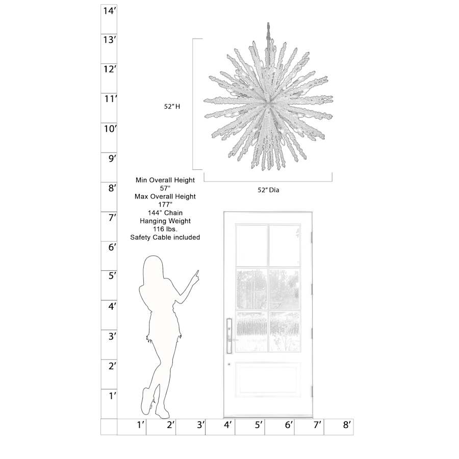 Metropolitan Aisi 40 Light 52" Wide Taper Candle Sputnik Chandelier