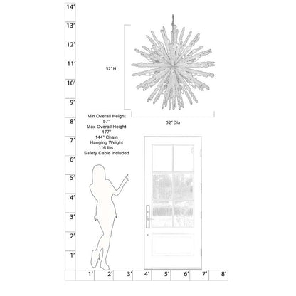 Metropolitan Aisi 40 Light 52" Wide Taper Candle Sputnik Chandelier