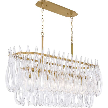 Metropolitan Glassara 8 Light 48" Wide Linear Chandelier with Clear Handmade Glass