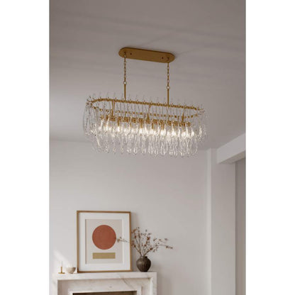Metropolitan Glassara 8 Light 48" Wide Linear Chandelier with Clear Handmade Glass