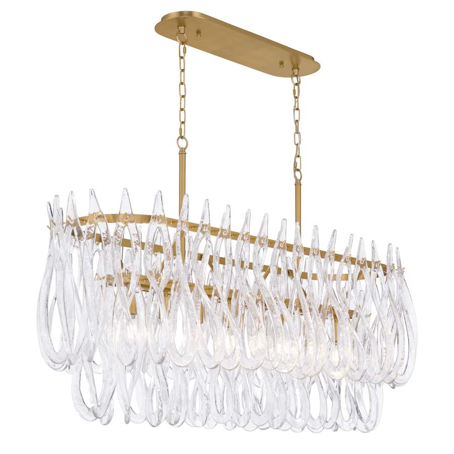 Metropolitan Glassara 8 Light 48" Wide Linear Chandelier with Clear Handmade Glass
