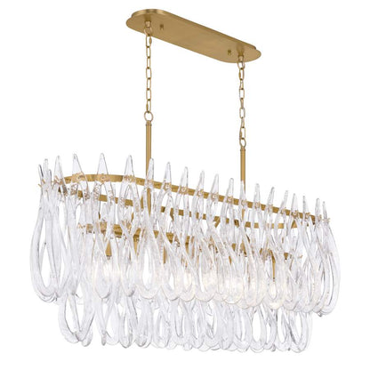 Metropolitan Glassara 8 Light 48" Wide Linear Chandelier with Clear Handmade Glass