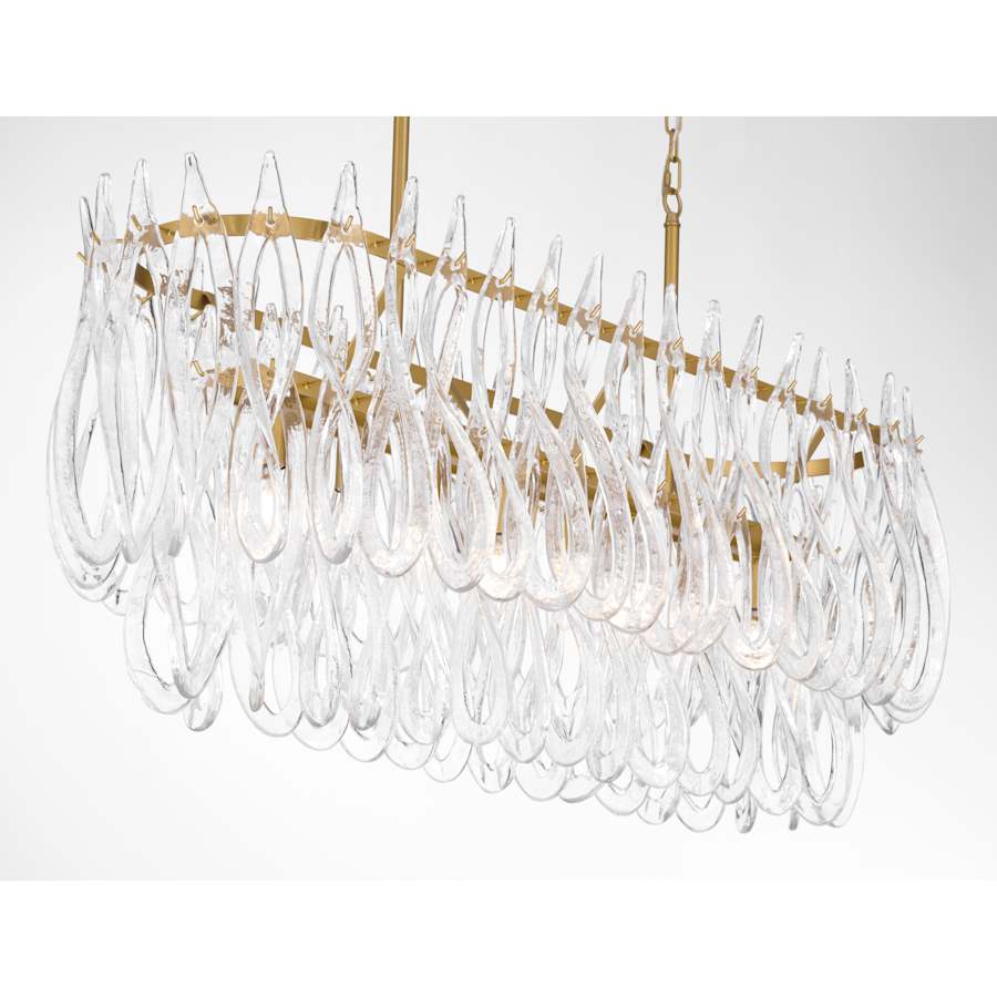 Metropolitan Glassara 8 Light 48" Wide Linear Chandelier with Clear Handmade Glass
