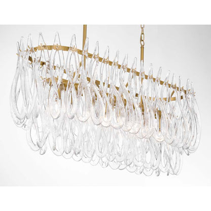 Metropolitan Glassara 8 Light 48" Wide Linear Chandelier with Clear Handmade Glass