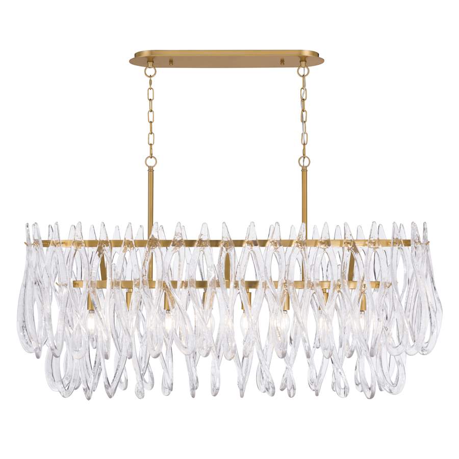 Metropolitan Glassara 8 Light 48" Wide Linear Chandelier with Clear Handmade Glass
