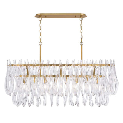 Metropolitan Glassara 8 Light 48" Wide Linear Chandelier with Clear Handmade Glass
