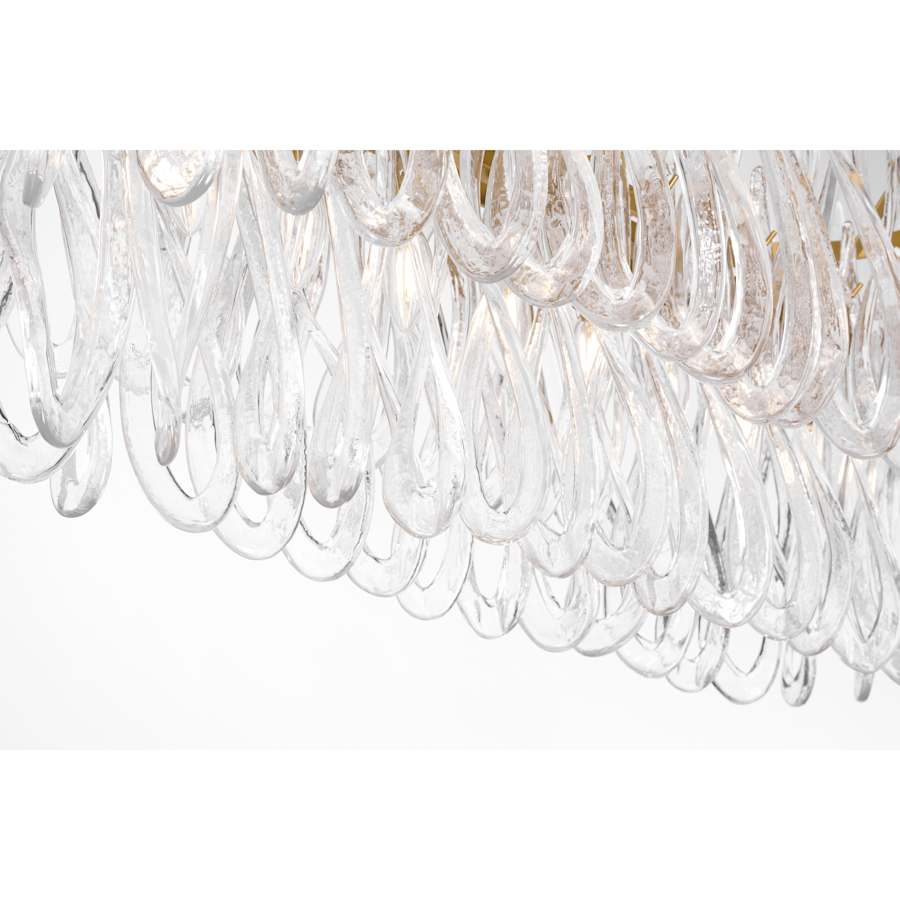 Metropolitan Glassara 8 Light 48" Wide Linear Chandelier with Clear Handmade Glass
