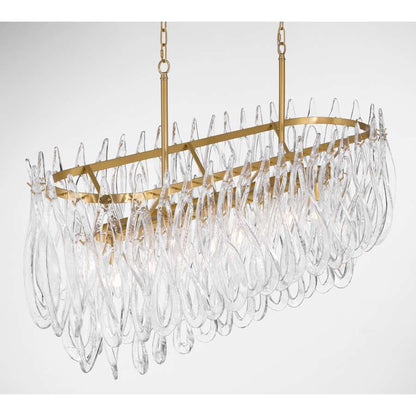 Metropolitan Glassara 8 Light 48" Wide Linear Chandelier with Clear Handmade Glass