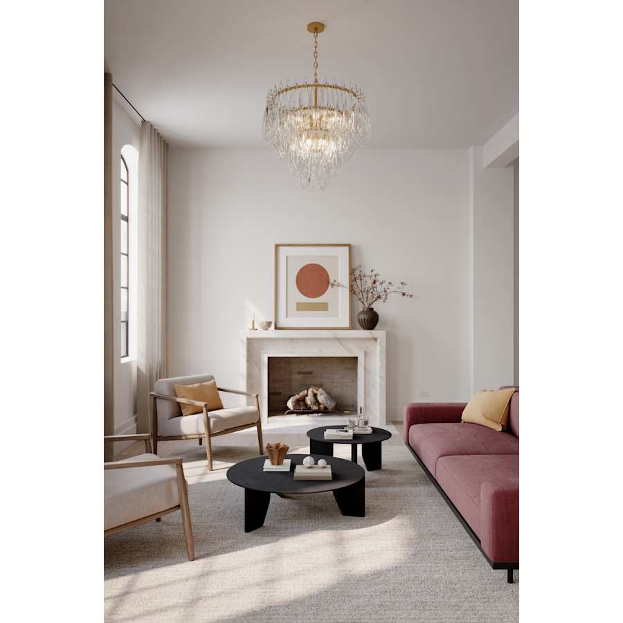 Metropolitan Glassara 10 Light 32" Wide Waterfall Chandelier with Clear Handmade Glass
